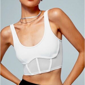 Alo yoga bra white/mesh size s